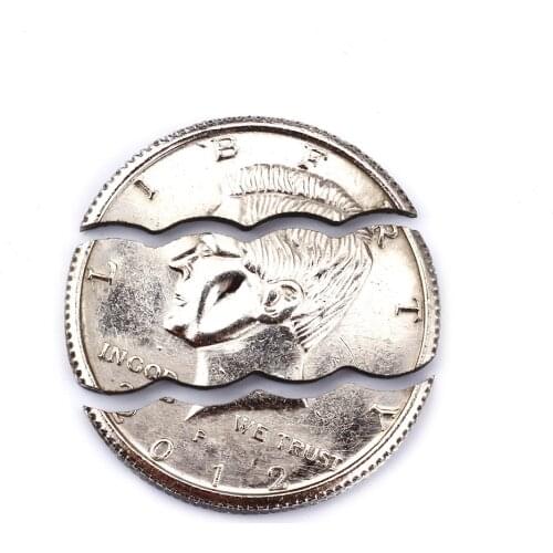 1Pcs Coin In Beer Bottle Two Folding Coin Bite Coin Dollar Version Magic Tricks Magic Props Magic Toy B1012