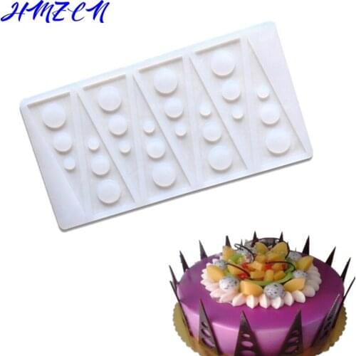 1pc Triangular Circle Diy Silicone Chocolate Fondant Candy Mold Cake Decorating Tools Home Handmade Cake Mold Muffin Pan Baking