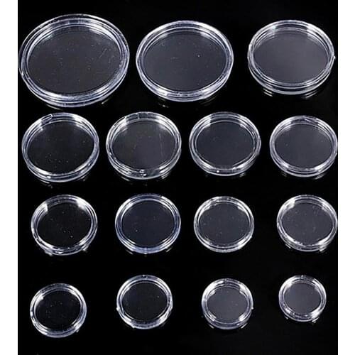 10Pcs Clear Coin Capsules Plastic Box Coin Protector Gasket Coin Holder Case Storage Organizer Great Coin Cases 18mm-50mm