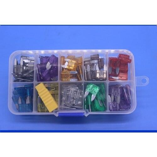 100PCS MINI Car Fuses 2A 3A 4A 5A 7.5A 10A 15A 20A 25A 30A Amp with Box Clip Assortment Auto Blade Type Fuse Set Truck