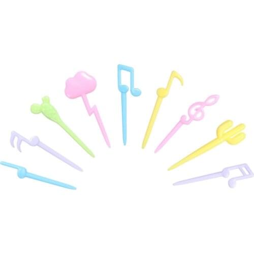 18 Pcs Musical Note Fruit Fork Mini Cartoon Children Snack Cake Dessert Food Fruit Pick Toothpick Bento Lunches Party Decoration