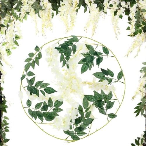 2*1.7M Artificial flowers Wisteria Vine Garland Plants silk fake garland for wedding home hotel Garden Decoration Romantic Arch