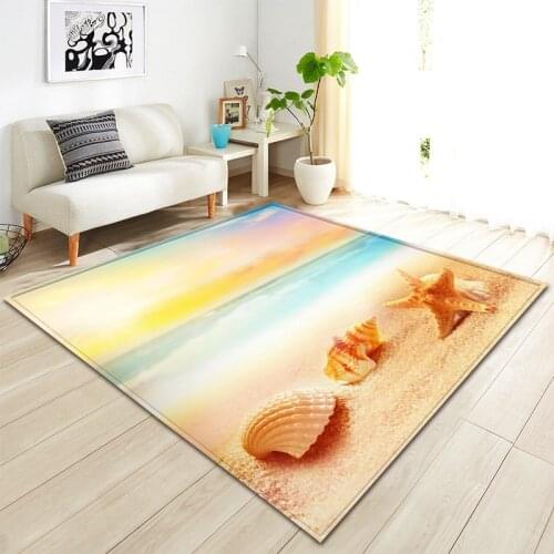 3D Shell beach carpet for livingroom bedroom kids large rugs kitchen parlor blue sea floor mat baby play tapete home decoration