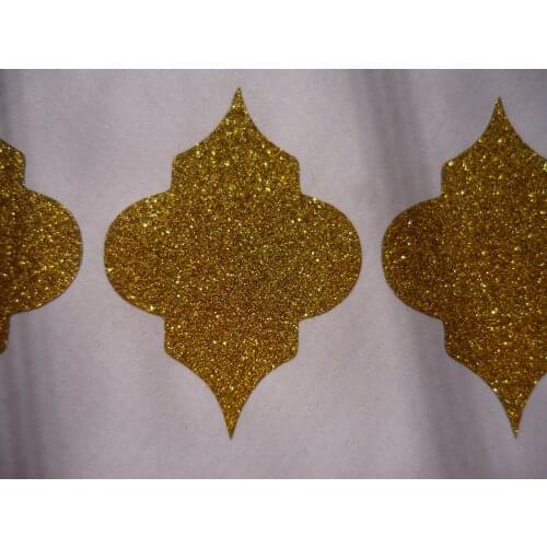 500pcs - 2.6x3.8cm Moroccan gold glitter sticker label