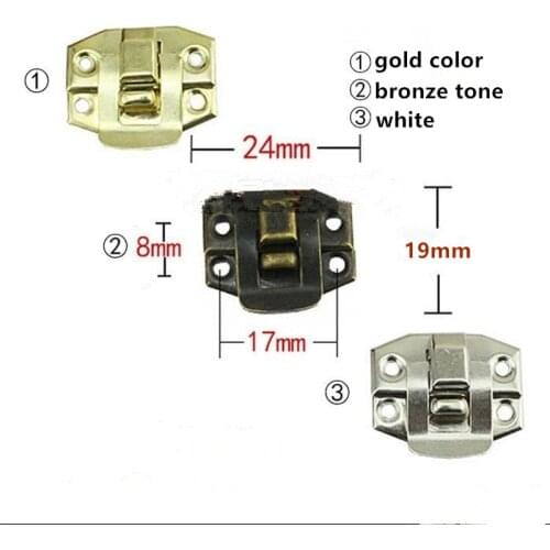 6Pcs Antique Iron Jewelry Box Padlock Hasp Locked Wooden Wine Gift Box Handbag Buckle Hardware Accessories with Screws,24*19mm