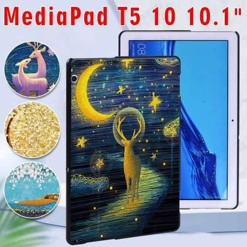 Case for Huawei MediaPad T5 10 10.1 Inch Anti-Fall Hard PC Plastic Tablet Cover Case + Free Stylus