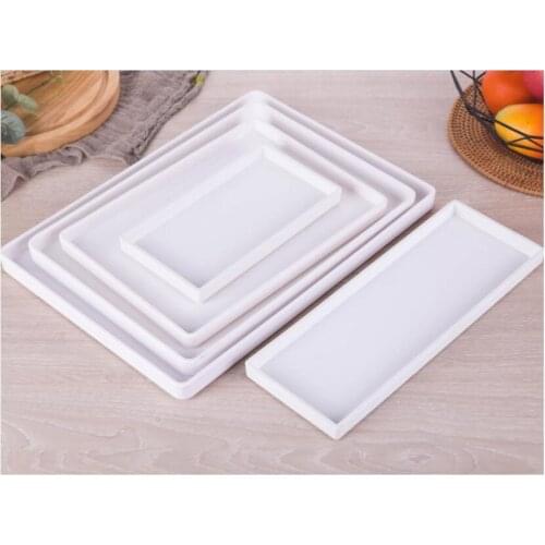 Black White Rectangular Hotel Melamine Tray Water Cup Tea Tray Creative Plastic Room Washing Storage Trays
