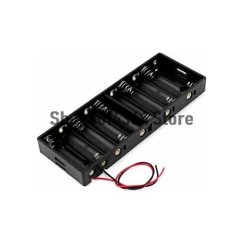 Black Plastic Serial Battery Case Holder Clip for 10 x 1.5V AA Batteries