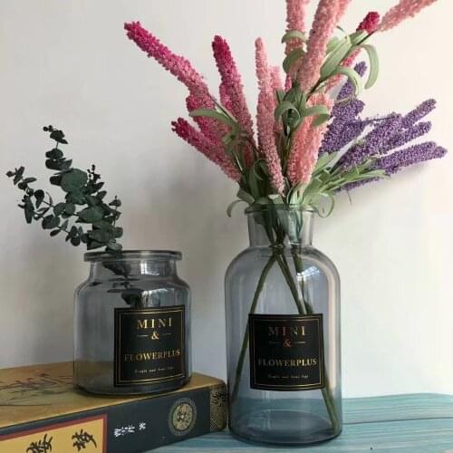 Colored Glass Vases Home Decoration Flower Vases Home Decor Flower Plant Crystal Vase For Dried Flowers