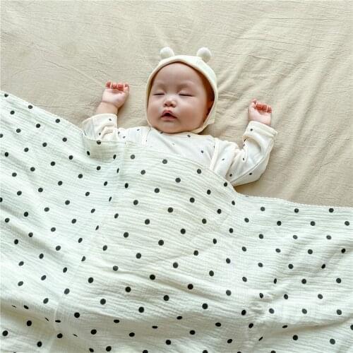 8850 Ins Baby Cotton Dot Blanket Spring And Summer Thin Air Conditioning Baby Boys Girls Room Small Cover Quilt