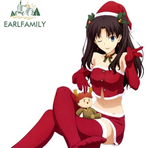 EARLFAMILY 13cm x 11.8cm Girl Women Anime Fashion Car Styling Fate Stay Night - Tohsaka Rin Vinyl Car Sticker Decor Decal
