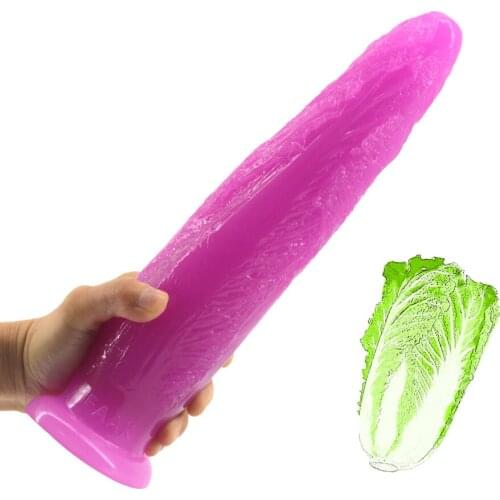 FAAK Big Dildo Vegetable Cabbage Shape With Suction Cup Sex Toys For Women Anal Plug Flirting Masturbation Products Sex Store