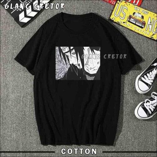 T-shirt for Men Short Sleeve Anime T Shirt 100% Cotton Tee Tops Streetwear Harajuku T-Shirt