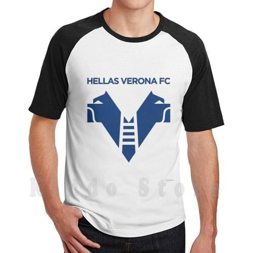 Hellas Verona Badge T Shirt DIY Big Size 100% Cotton Atalanta Benevento Crotone Genoa Hellas Verona Inter Lazio Napoli Parma