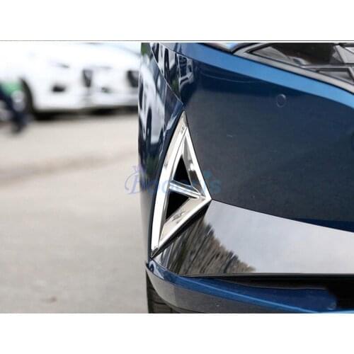 Chrome Front Head Fog Lights Foglight Lamps Eyelid Eyebrow Strip Cover Trim For Hyundai Elantra CN7 2020 2021 Auto Accessories
