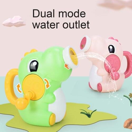 Children Cute Cartoon Dinosaur Baby Shower Handheld Pumping Water Spray Toy Early Education Toys For Kid Birthday Halloween Gift