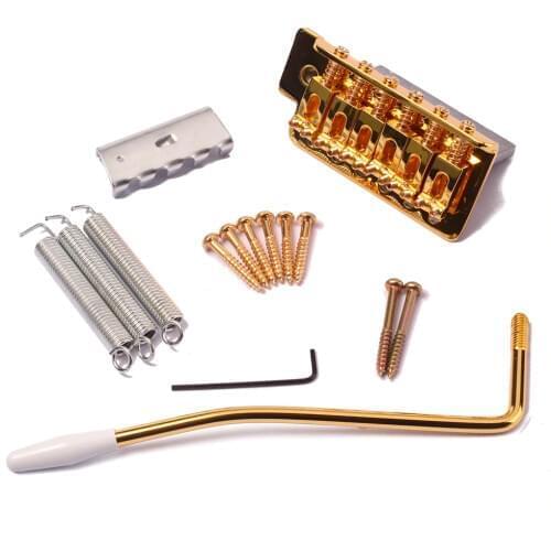 Guitar Tremolo Bridge System Set Screws Retractor Crank Wrench Springs Kit Replacement for Fender Stratocaster Guitars Gold