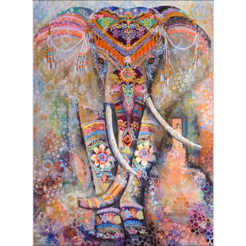 LaoJieYuan 5D Diy Diamond Needlework Cross Stitch Full Elephant Diamond Embroidery Diamond Pebble round diamond painting