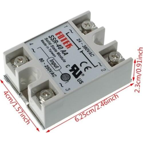 2021 New Solid State Relay Module SSR-40AA 40A 250V 80-250V DC Input 24-380VAC Output