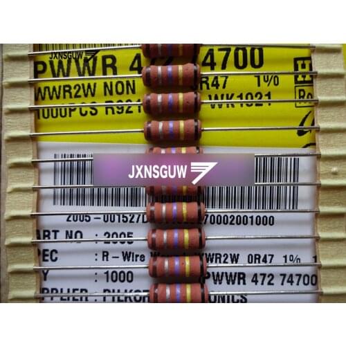 20PCS NEW Original PILKOR 1% 2W0.47R Red High power resistance 2W 0.47R Film Resistor 0.47R 2W 0R47 0.47ohm