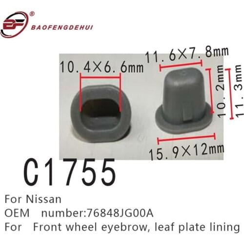 Front Wheel Eyebrow Clips For Nissan 76848JG00A Leaf Plate Lining Car Positioner