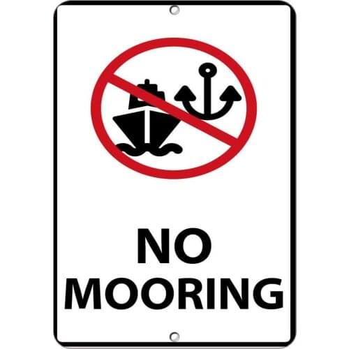 No Mooring Security Poster Funny Art Decor Vintage Aluminum Retro Metal Tin Sign