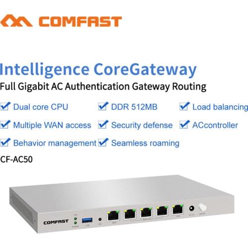 COMFAST CF-AC50 Gigabit Wifi AC Router Enterprise Gateway Seamless Roaming/ Multi WAN/Load Balance QoS PPPoE 4 Wan LAN Port Rout