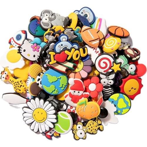 Random Shoe Charms for Croc Jibz Accessories Cartoon Shoes Accesories Croc Charms Fit DIY Bracelets Wristband Kids Gift