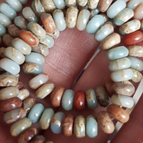 FLTMRH Oblate Natural Stone Beads For Jewelry Making Loose Spacer Beads Fit Diy Necklace Bracelet Findings