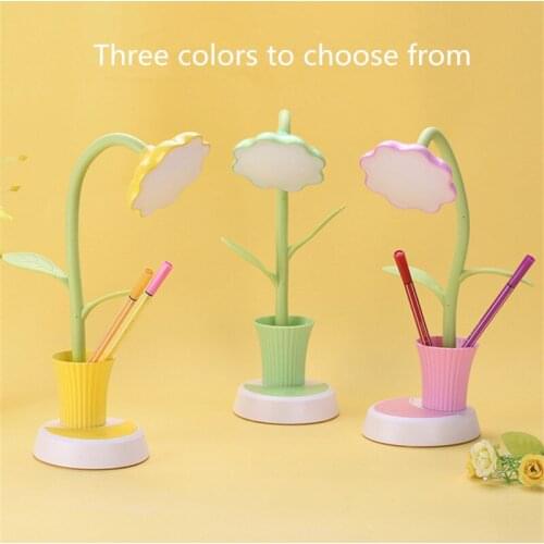 Creative USB Charging Desk Lamp LED Eye Protection Night Light with Pen Holder Touch Cartoon for Children Learning Gifts 2021New