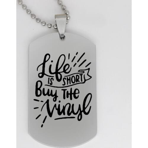 Ufine jewelry girl gift pendant army card life is short buy the vinyl stainless steel customed necklace N4312