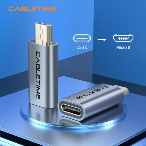 Cabletime USB Adapter Type C F to Micro B M type C Charging Converter Data Sync Adapter for Mobile Phones Laptops Tablets N211