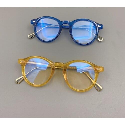 Vintage Acetate Glasses Frame Women Men Clear Round Eye Glasses Frames for Men Optical Myopia Eyeglasses Frames Eyewear Oculos