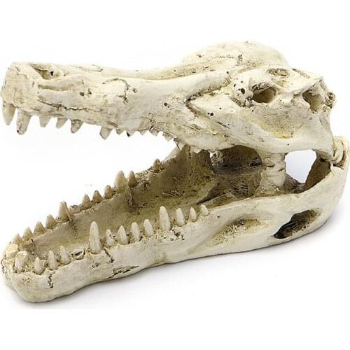 High quality 5\" Crocodile Skull Artificial Decor Ornament Decoration for Aquarium Fish Tank