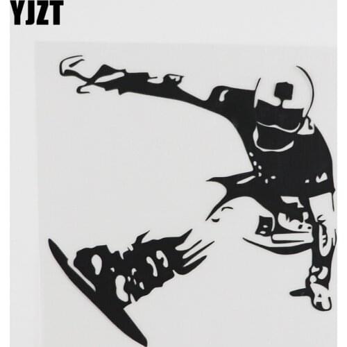 YJZT 13.1CMX13.3CM Snowboard Winter Sport Extreme Snowboarding Vinyl Car Sticker Black/Silver 8A-0346