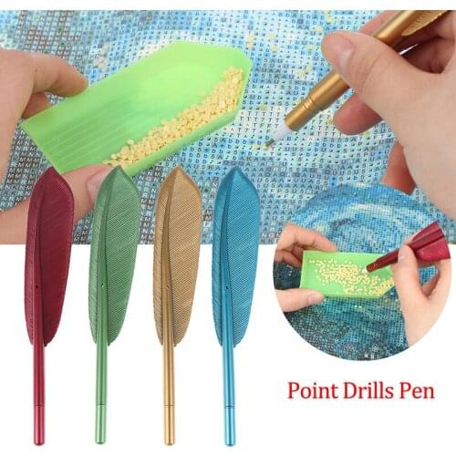 1PC Feather Shape Diamond Painting Tools Accessories Plastic Point Drill Pen Sewing Tools Accessories Embroidery DIY Craft