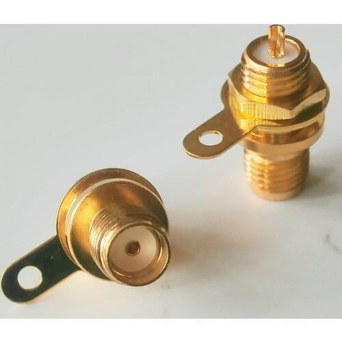 1X Pcs High-quality RF Connector Socket SMA Female Jack O-ring Bulkhead Panel Nut handle Solder Coaxial Brass