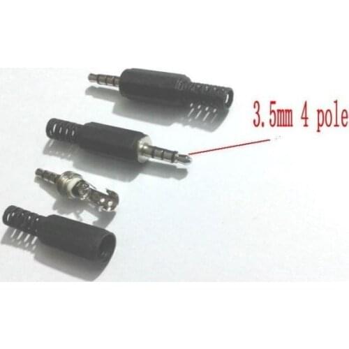 10pcs 3.5mm 4 pole Stereo Audio Male Female Plug Jack Connector solder