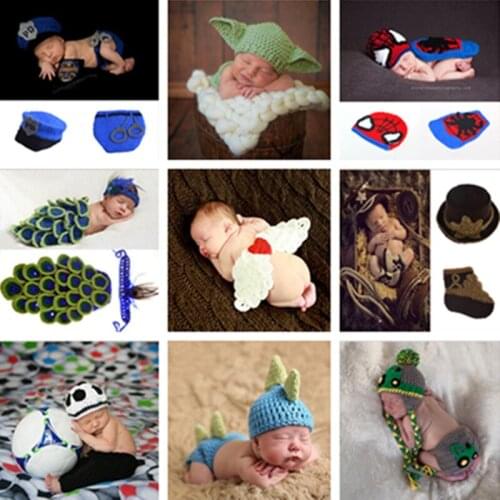 New arrival Handmade Children Hat Newborn Baby Crochet Beanie Toddler Knitted Animal Caps Photography Props 10 pcs Free shipping