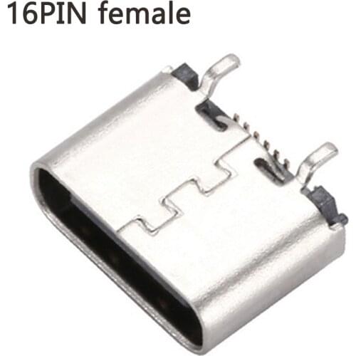 20pcs TYPE-C Micro USB SMT Connector Vertical plug-in board 16 Pin Jack Socket Female For MP3/4/5 And Other Mobile Tabletels