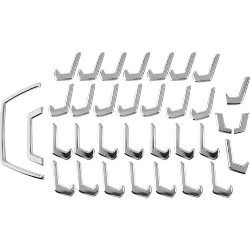 34Pcs Chrome Front Center Grille Grill Moulding Strips Cover Trim for Toyota Yaris Cross 2020 2021 Car Styling