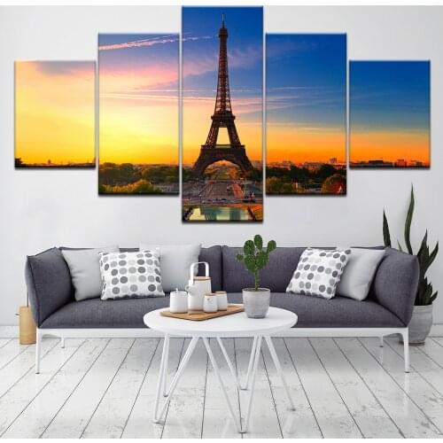 Best Places To Visit In Europe 5 Piece Wall Art Canvas Print modern Poster Modular art painting for Living Room Home Decor