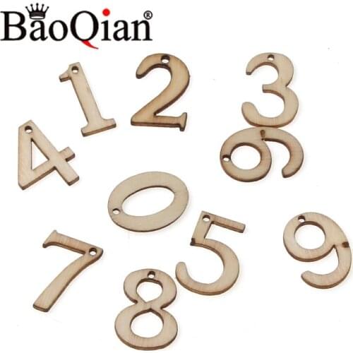 50pcs/lot Natural Color Digital Pattern Wooden Scrapbook Handmade Painted Home Decoration Diy Childrens Educational Puzzle