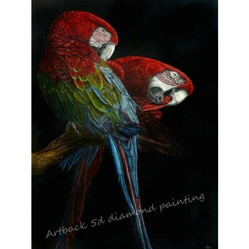 Parrot 5d diy diamond painting icon full square / round type drill animal 3d stick drill embroidered wall sticker