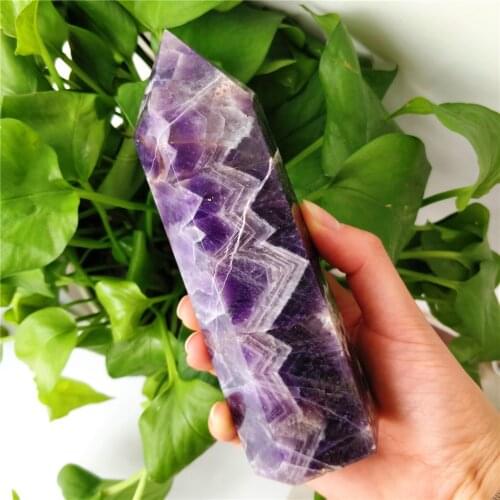 Large Size Natural Dream Amethyst Polished Tower Purple Quartz Crystal Wand Single Point For Decoration Gifts