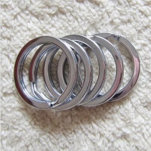 20pcs/lot 12/15/20/25/28/30mm Keychain Circle stinless steel Keyring Findings Fit DIY Keychain Ring Circles Accessories