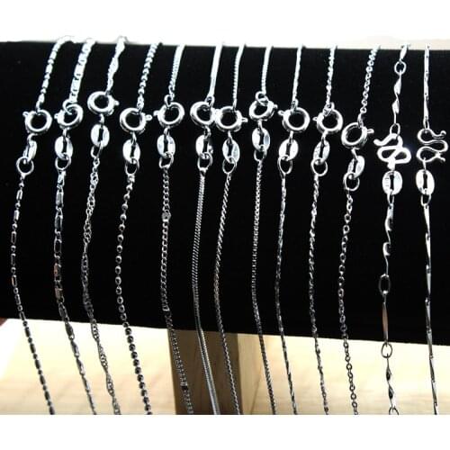 5Pcs/lot 925 Silver Jewelry Singapore Box Chains Necklace With Lobster Clasps Findings Snake Necklace Chains for Women Jewelry