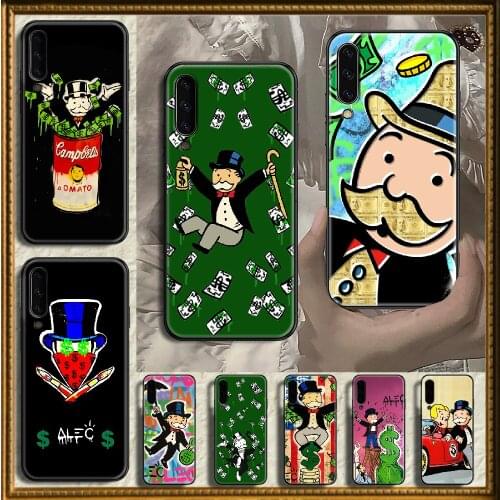 Cartoon Dollar Monopoly Phone case For Samsung Galaxy A 3 5 7 8 10 20 21 30 40 50 51 70 71 E S 2016 2018 4G black luxury prime