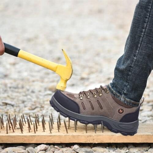 Breathable Steel Toe Cap Work Safety Shoes for Men Outdoor Anti-slip Steel Puncture Proof Protective Safety Boots Shoes