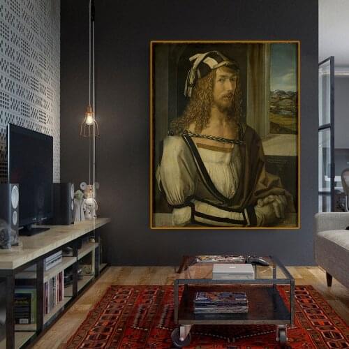 Holover Canvas Oil Painting Wall Art Aesthetic Home Decoration Albrecht Durer"Self Portrait"Western Art Decor Poster